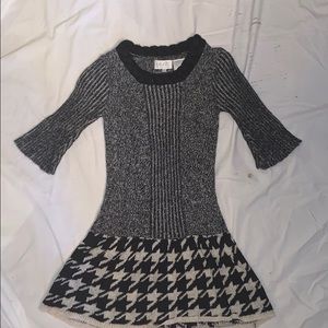 Sweater dress black gray white
